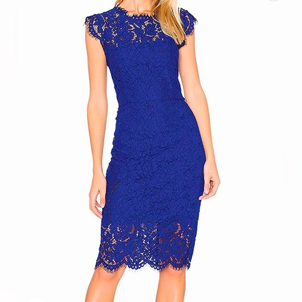 NWT l Beautiful Merokeety Vibrant Blue Lace Dress! XL